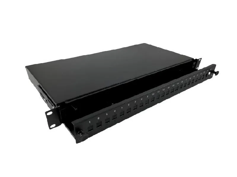 A-LAN Οπτικό Patch Panel για Rack 1U 19" 24 Θυρών Μαύρο FOP-1U-24SCS-C - Image 1