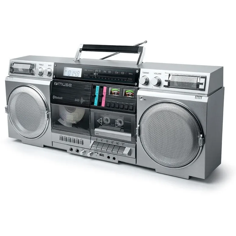 Muse Φορητό Ηχοσύστημα M-380GBS με Bluetooth / CD / MP3 / USB / Κασετόφωνο / Ραδιόφωνο σε Ασημί Χρώμα - Image 1
