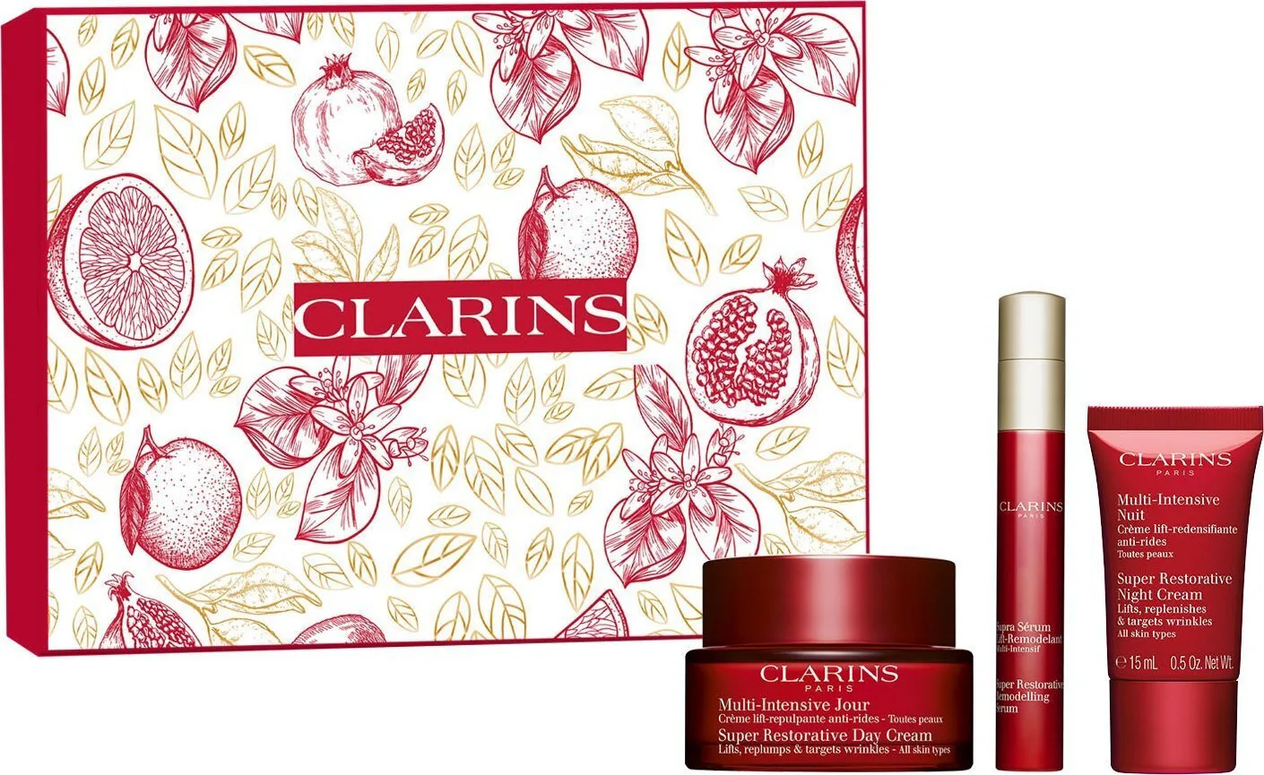 Clarins Clarins Set (super Restorative Day Cream 50ml + Super Restorative Remodeling Serum 10ml + Super Restorative Night Cream 15ml) - Image 1