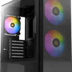 Antec NX416L Gaming Midi Tower Κουτί Υπολογιστή με Πλαϊνό Παράθυρο και RGB Φωτισμό Μαύρο