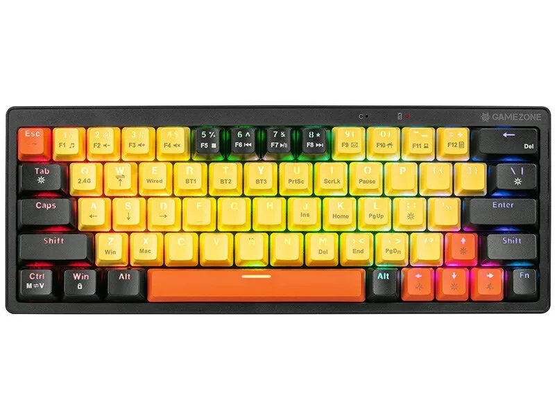 Tracer Gamezone EVO2 Gaming Μηχανικό Πληκτρολόγιο 65% με Custom διακόπτες και RGB φωτισμό (Αγγλικό US) Κίτρινο - Image 1