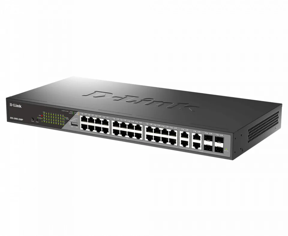 20240307143520_d_link_dss_200g_28mp_e_managed_l2_poe_switch_me_24_thyres_ethernet_kai_4_sfp_thyres D-Link DSS-200G-28MP E Managed L2 PoE+ Switch με 24 Θύρες Ethernet και 4 SFP Θύρες - Image 1