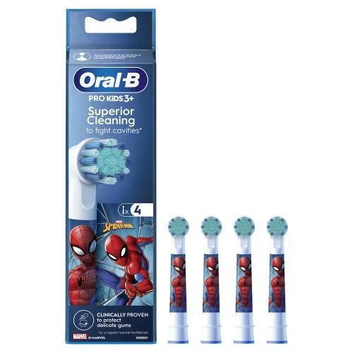 Oral-B Ανταλλακτικά Ηλεκτρικής Οδοντόβουρτσας Brush Heads Spider-Man 4τμχ για 3+ Χρονών - Image 1