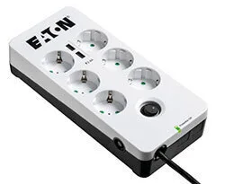 Eaton Πολύπριζο Aσφαλείας 6 Θέσεων με 2 USB-A, Διακόπτη και Καλώδιο 1.5m PB6UD - Image 1
