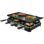 Adler Επιτραπέζια Ηλεκτρική Ψησταριά Raclette Αυλακωτής Πλάκας 1400W Ανοξείδωτη με Ρυθμιζόμενο Θερμοστάτη 42x23εκ. AD 6616