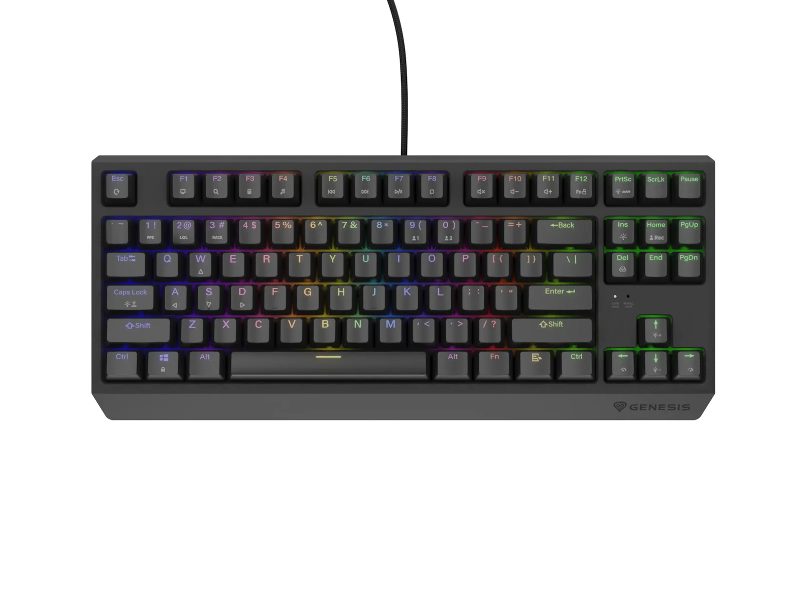 Genesis Thor 230 TKL Gaming Μηχανικό Πληκτρολόγιο Tenkeyless με Outemu Brown διακόπτες και RGB φωτισμό (Αγγλικό US) - Image 1