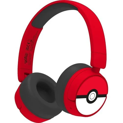 OTL Pokemon Pokeball Ασύρματα / Ενσύρματα Παιδικά On Ear Ακουστικά με 24 ώρες Λειτουργίας Κόκκινα - Image 1