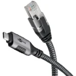 Goobay 70696 Μετατροπέας Καλωδίου Usb C Rj-45 Μαύρος Μαύρο Άργυρος