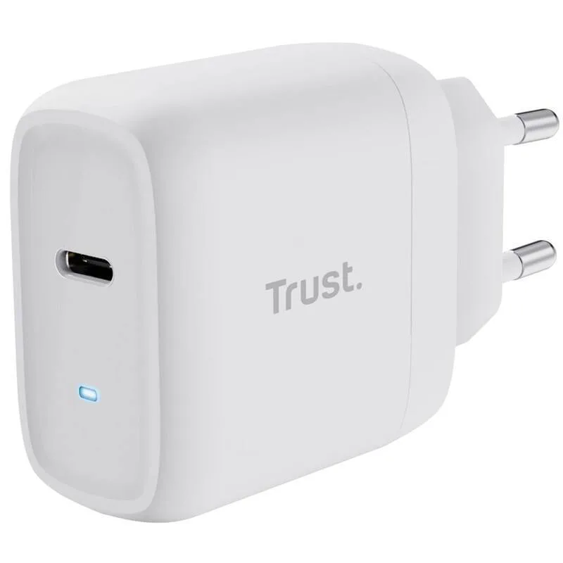 Trust Φορτιστής με Θύρα USB-C και Καλώδιο USB-C - USB-C 45W Power Delivery Λευκός (Maxo) - Image 1