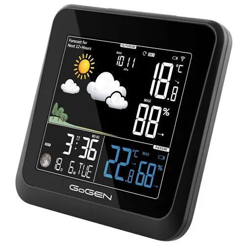 20240409105827_gogen_asyrmatos_meteorologikos_stathmos_psifiakos_epitrapezios GoGEN Ασύρματος Μετεωρολογικός Σταθμός Ψηφιακός Επιτραπέζιος Μαύρος - Image 1