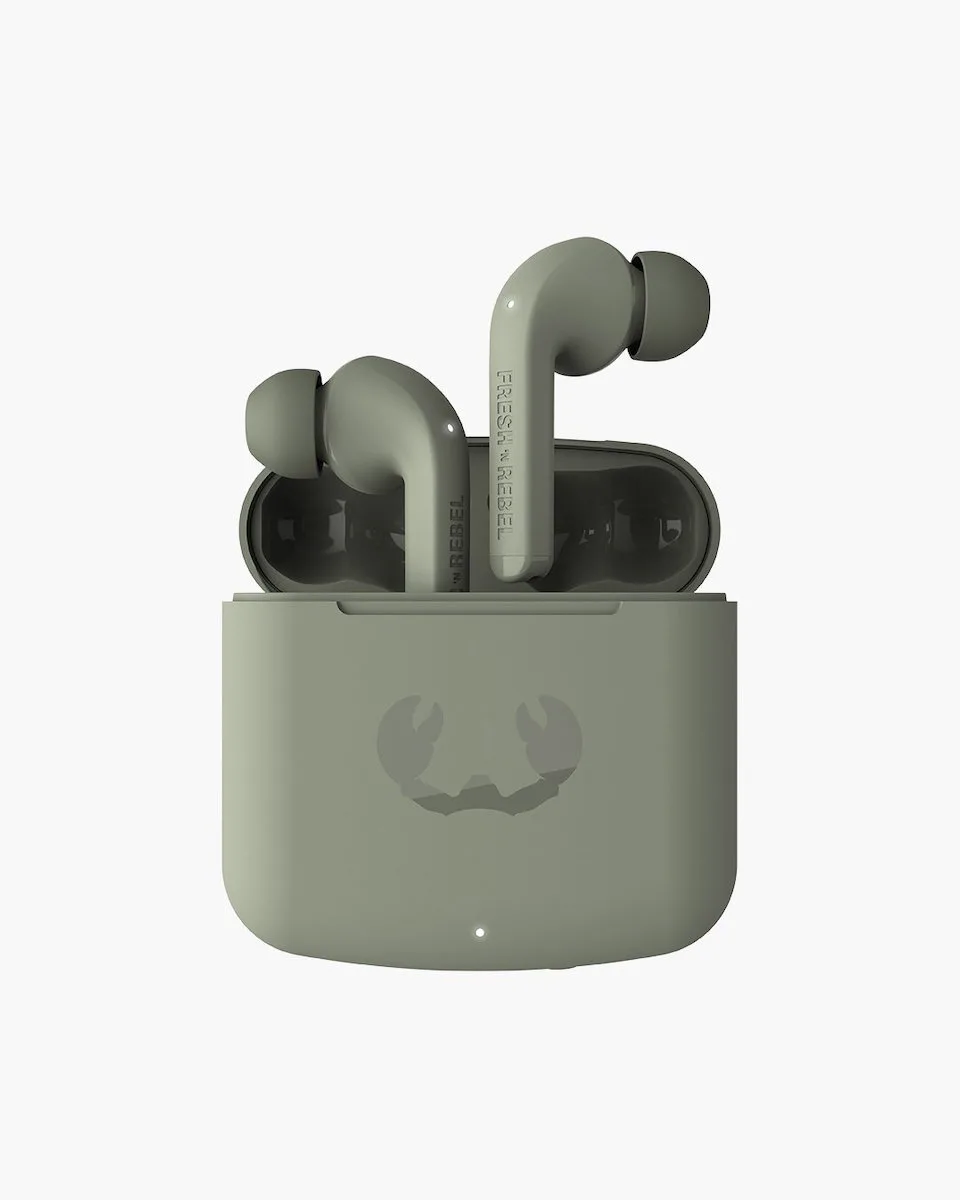 Fresh 'n Rebel Twins Fuse In-ear Bluetooth Handsfree Ακουστικά με Θήκη Φόρτισης Dried Green - Image 1