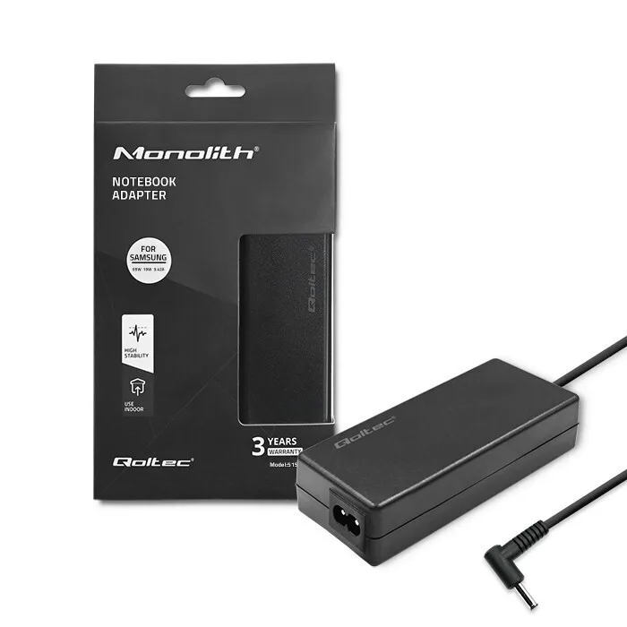 Qoltec Φορτιστής Laptop 65W 19V 3.42A για Samsung με Αποσπώμενο Καλώδιο Τροφοδοσίας 52406 - Image 1