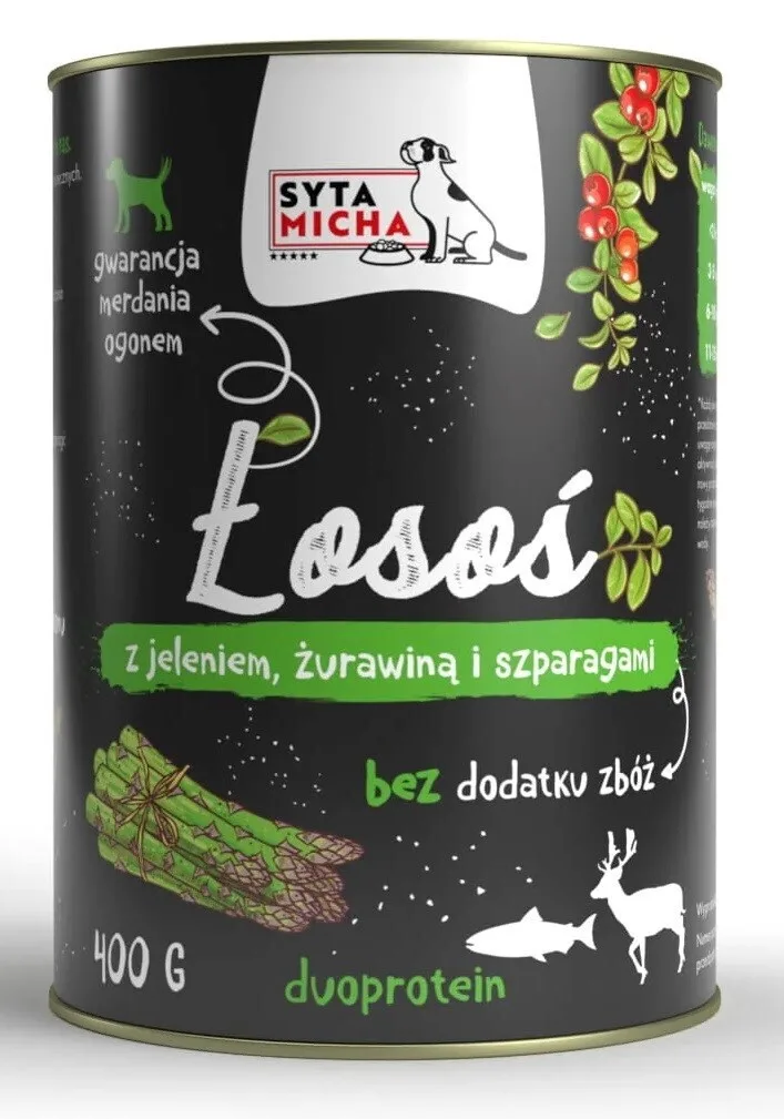 20240423104051_syta_micha_ygri_trofi_skylou_me_solomo_kai_elafi_400gr Syta Micha Υγρή Τροφή Σκύλων σε Κονσέρβα με Σολομό και Ελάφι χωρίς Σιτηρά & Γλουτένη 400gr - Image 1