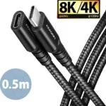 Axagon Braided USB 2.0 Cable USB-C male - USB-C female 240W Μαύρο 0.5m (BUCM32-CF05AB)