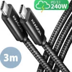 Axagon USB 2.0 Cable USB-C male - USB-C 240W Μαύρο 3m (BUCM2-CM30AB)