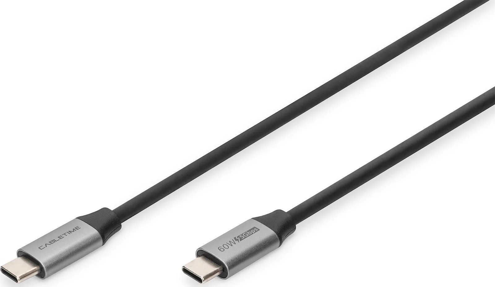 Digitus USB 3.0 Cable USB-C male - USB-C 60W Μαύρο 1m (DB-300220-010-S) - Image 1