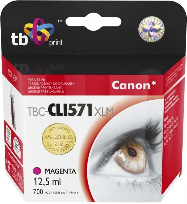 TB Print Συμβατό Μελάνι Εκτυπωτή InkJet Canon Ματζέντα 1τμχ TBC-CLI571XLM - Image 1