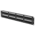 Lanberg Patch Panel για Rack 2U 19" 48 Θυρών cat5e Μαύρο PPU5-2048-B