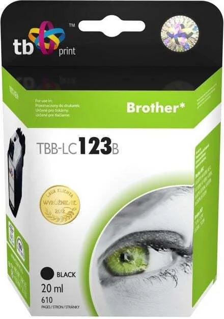 TB Print Συμβατό Μελάνι Εκτυπωτή InkJet Brother LC123B Μαύρο 1τμχ TBB-LC123B - Image 1