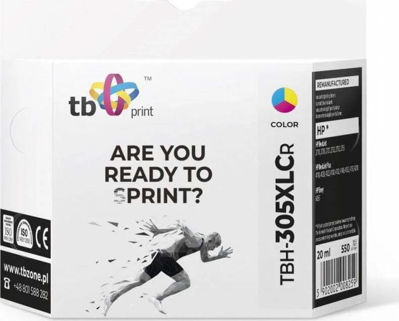 TB Print Συμβατό Μελάνι Εκτυπωτή InkJet HP 550 Σελίδων 20ml Πολλαπλό (Color) 1τμχ TBH-305XLCR - Image 1