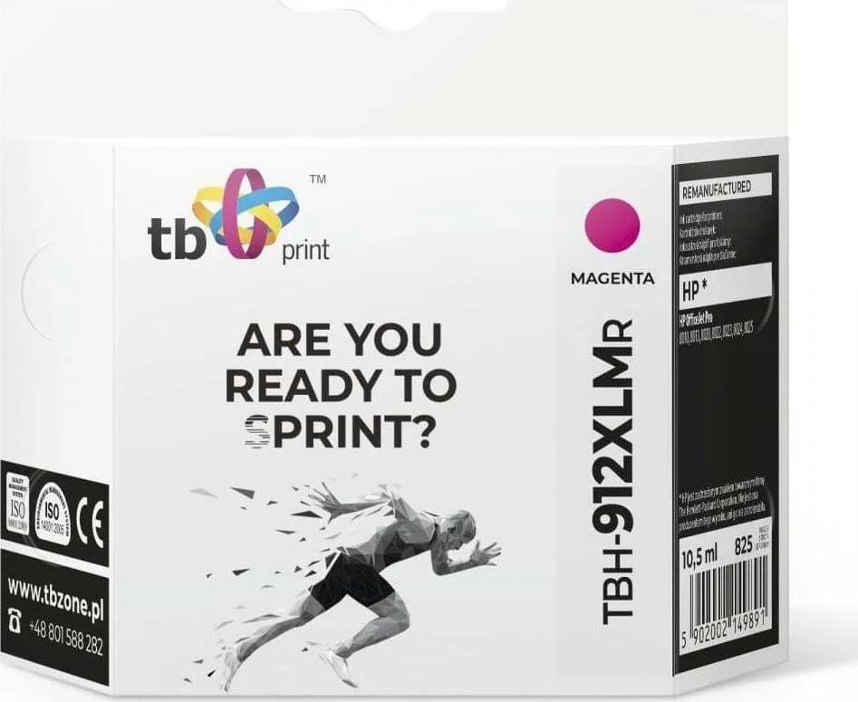TB Print Συμβατό Μελάνι Εκτυπωτή InkJet HP 825 Σελίδων 10.5ml Πολλαπλό (Color) 1τμχ TBH-912XLMR - Image 1