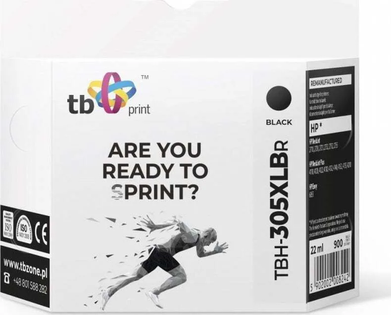 TB Print Συμβατό Μελάνι Εκτυπωτή InkJet HP 900 Σελίδων 22ml Μαύρο 1τμχ TBH-305XLBR - Image 1