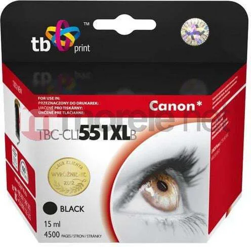 TB Print Συμβατό Μελάνι Εκτυπωτή InkJet HP CLI-551XL 15ml Πολλαπλό (Color) 1τμχ TBCCLI551XLB - Image 1