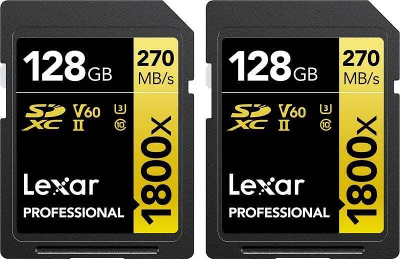 Lexar Professional 1800x SDXC 128GB Class 10 U3 V60 UHS-II με αντάπτορα - Image 1