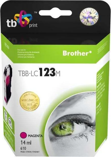 TB Print Συμβατό Μελάνι Εκτυπωτή InkJet Brother LC123M Ματζέντα 1τμχ TBB-LC123M - Image 1