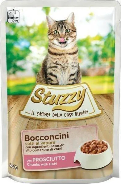 Stuzzy Bocconcini Υγρή Τροφή για Ενήλικες Γάτες σε Φακελάκι με Ζαμπόν 85gr 01043003 - Image 1