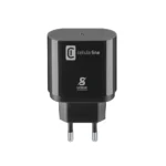 Cellular Line Φορτιστής Χωρίς Καλώδιο με Θύρα USB-C 25W Power Delivery Μαύρος (ACHSMUSBCPD25WK)