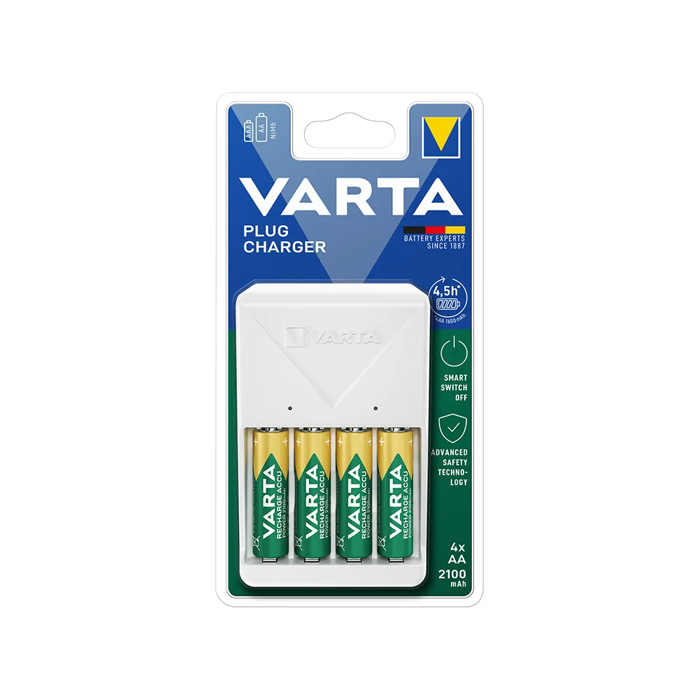 Varta Φορτιστής 4 Μπαταριών Ni-MH Μεγέθους AA σε Λευκό χρώμα - Image 1