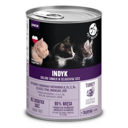 Pet Republic Υγρή Τροφή για Ανήλικες Γάτες σε Κονσέρβα με Γαλοπούλα χωρίς Σιτηρά & Γλουτένη 400gr - Image 1