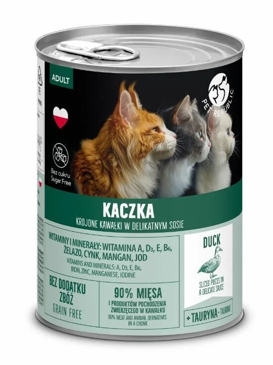 Pet Republic Υγρή Τροφή για Ενήλικες Γάτες με Πάπια χωρίς Γλουτένη 400gr - Image 1