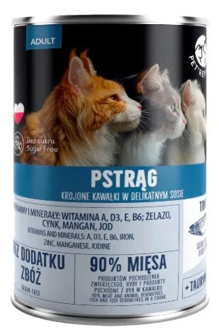 Pet Republic Υγρή Τροφή για Ενήλικες Γάτες σε Κονσέρβα με Πέστροφα χωρίς Γλουτένη 400gr - Image 1