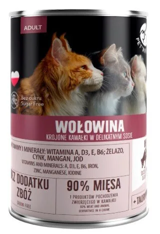 Pet Republic Υγρή Τροφή για Ενήλικες Γάτες σε Κονσέρβα με Βοδινό χωρίς Γλουτένη 400gr - Image 1