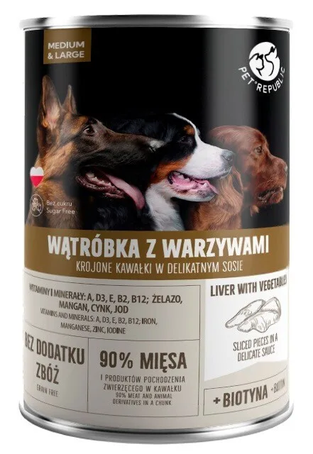 Pet Republic Υγρή Τροφή Σκύλου με Συκώτι και Λαχανικά 1250γρ. - Image 1
