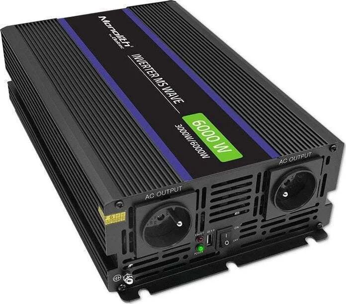 Qoltec Inverter Αυτοκινήτου Τροποποιημένου Ημιτόνου 6000W για Μετατροπή 12V DC σε 230V AC 51929 - Image 1