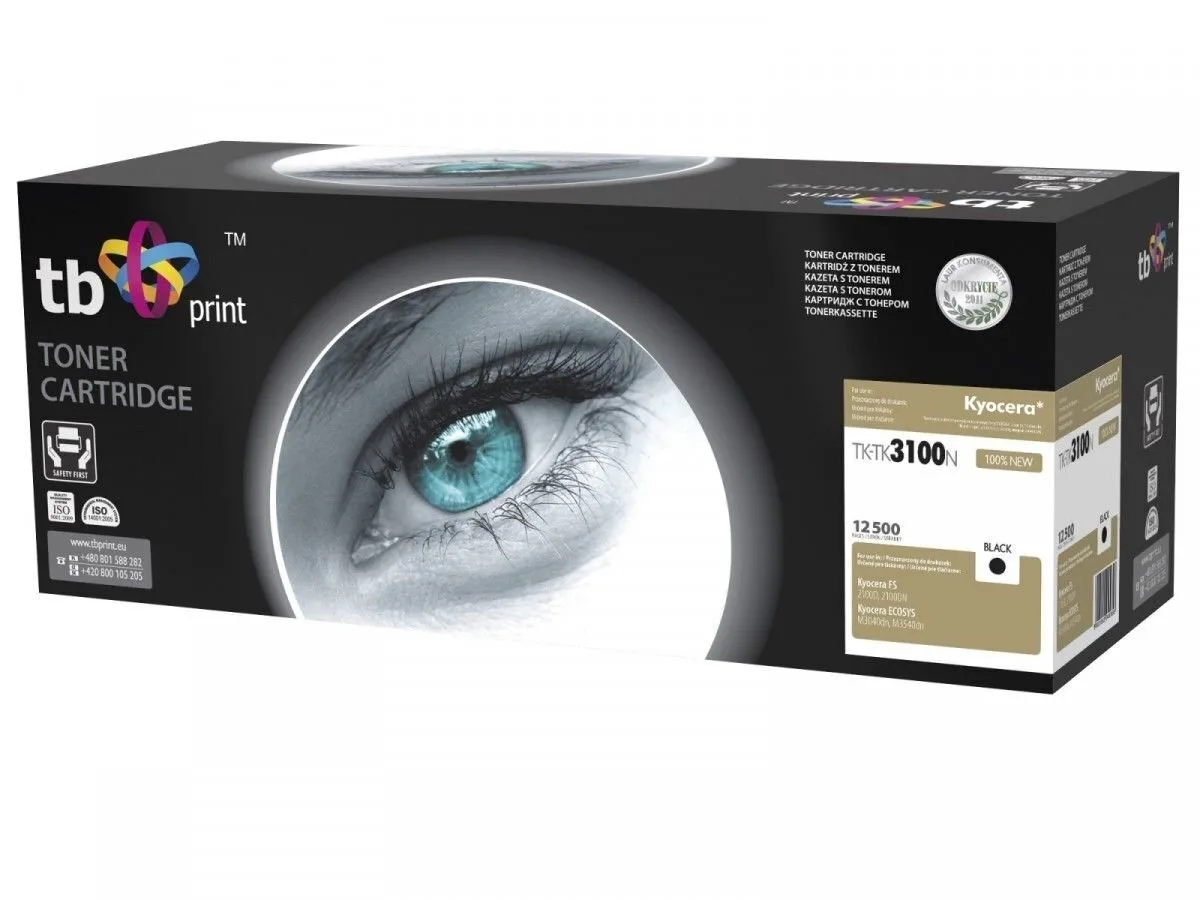 TB Print Συμβατό Toner για Laser Εκτυπωτή Kyocera TK-3100 12500 Σελίδων Μαύρο με Chip TK-TK3100N - Image 1