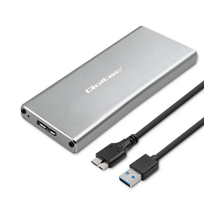 Qoltec Θήκη για Σκληρό Δίσκο M.2 SATA III με σύνδεση USB 3.0 σε Γκρι χρώμα 51833 - Image 1