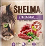 Shelma Sterilised Ξηρά Τροφή χωρίς Σιτηρά για Ενήλικες Στειρωμένες Γάτες με Βοδινό / Κρέας / Πουλερικά 0.75kg