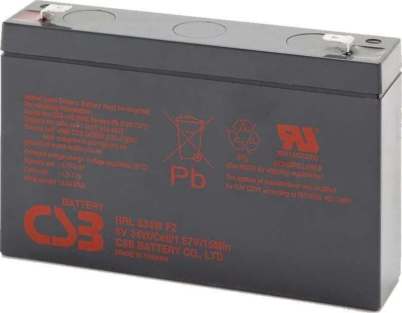 CSB Hrl634wf2 Μπαταρία UPS με Χωρητικότητα 9Ah και Τάση 6V 1τμχ - Image 1