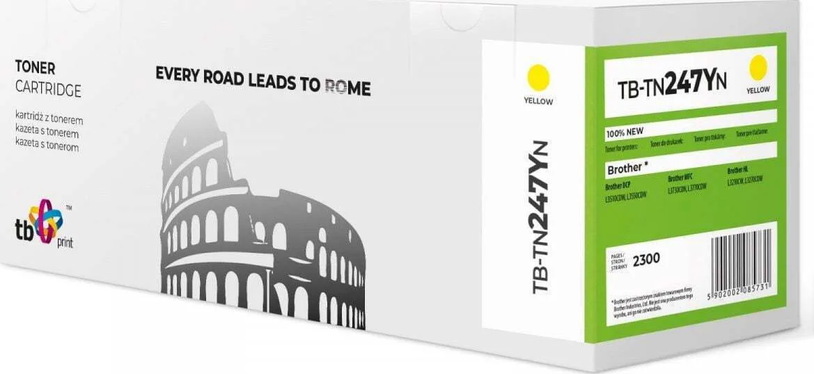 TB Print Συμβατό Toner για Laser Εκτυπωτή Brother TB-TN247YN 2300 Σελίδων Κίτρινο (TB-TN247YN) - Image 1