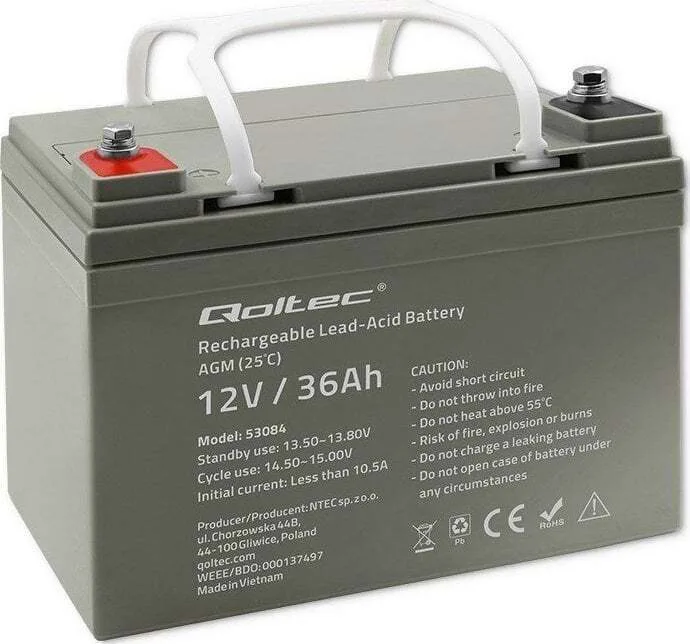 20240530134448_qoltec_mpataria_ups_me_choritikotita_36ah_kai_tasi_12v_53084_1tmch Qoltec Μπαταρία UPS με Χωρητικότητα 36Ah και Τάση 12V 53084 1τμχ - Image 1