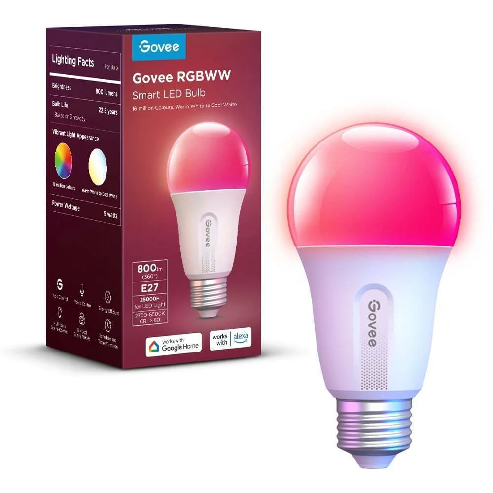 Govee Smart Λάμπα LED 9W για Ντουί E27 RGB 800lm H6004 - Image 1