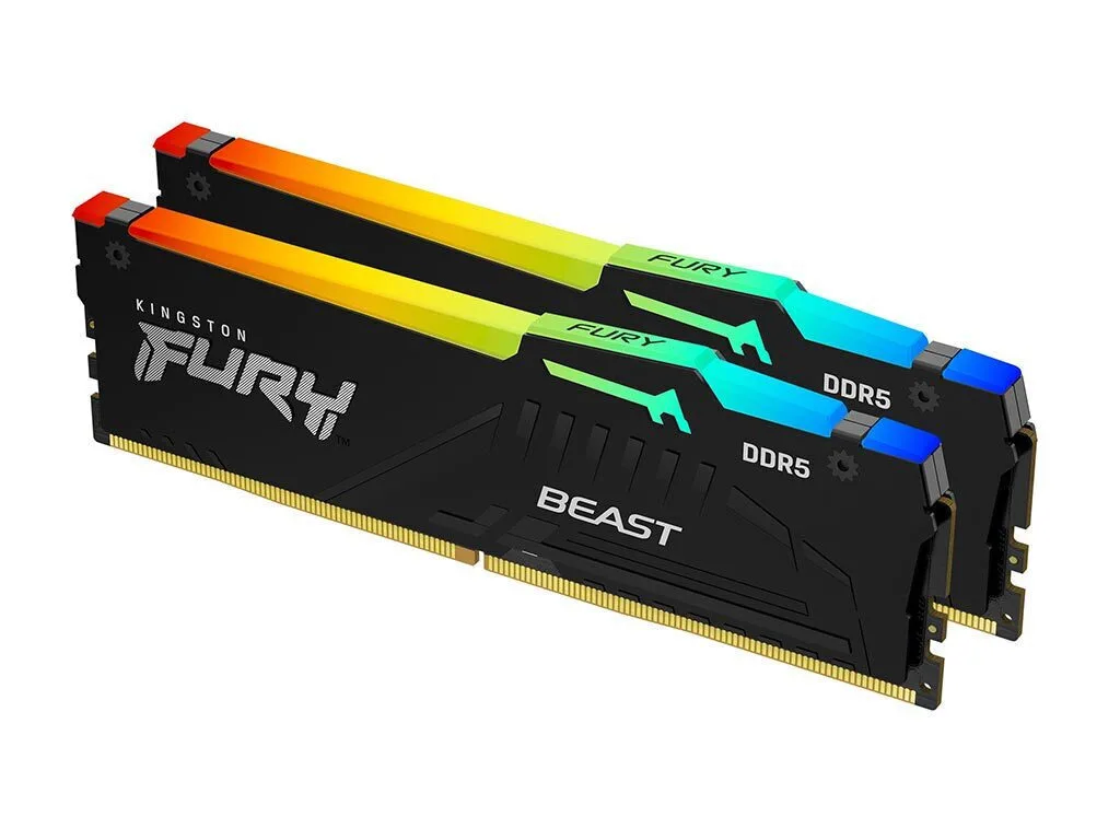 Kingston Fury Beast RGB DDR5 16GB RAM με 2x8GB Modules και Ταχύτητα 6000 για Desktop KF560C30BBEAK2-16 - Image 1