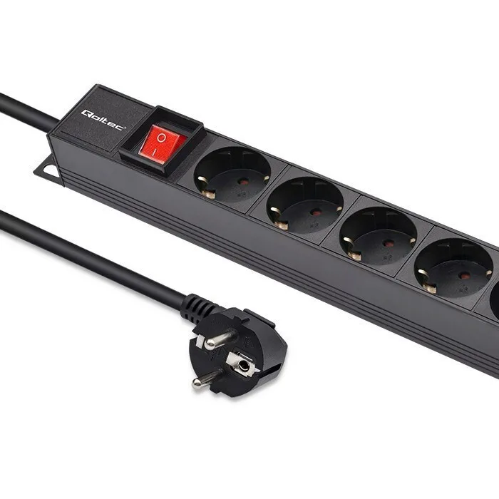 Qoltec Aluminum Pdu Rack 16a 16 X Schuko Vertical 1.8m Translation Qoltec Aluminum Power Distribution Unit Rack 16a 16 X Schuko Vertical 1.8m - Image 1