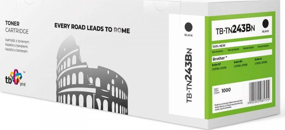 TB Print Συμβατό Toner για Laser Εκτυπωτή Brother TN-243B 1000 Σελίδων Μαύρο (TB-TN243BN) - Image 1