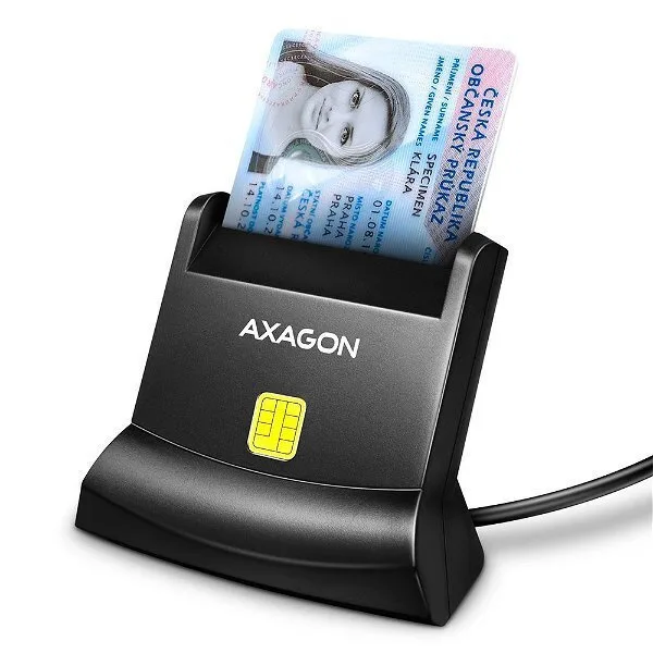Axagon Cre-sm4n Smart Card Id Card Standreader Usb-a Cable 1.3 M - Image 1