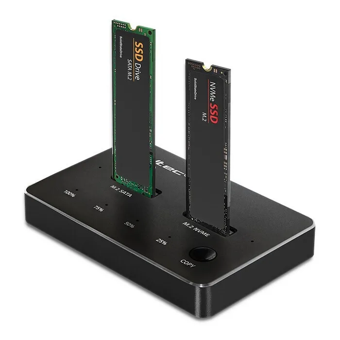 Qoltec Docking Station για 2 Σκληρούς Δίσκους PCIe/SATA M.2 (2230)" / M.2 (2242)" / M.2 (2260)" / M.2 (2280)" με σύνδεση USB-C (52274) - Image 1